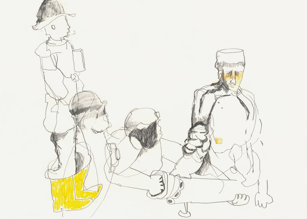 o.T. Graphit, Farbstift und Acryl auf Papier, 30 x 42 cm 2021